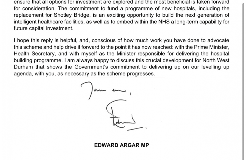 Ed Argar, Minister of Health, Letter P2