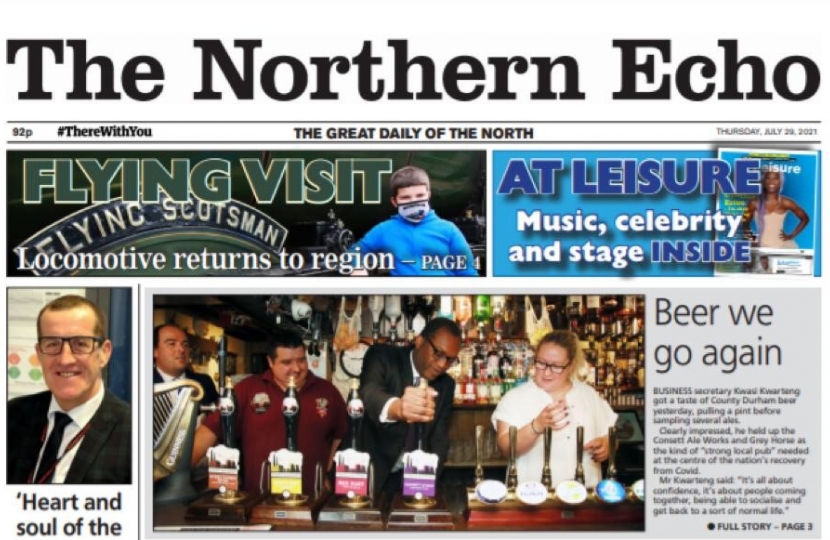 Northern Echo front page
