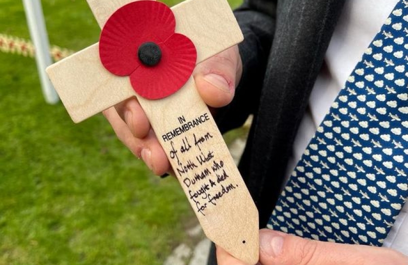 Remembrance Cross for North West Durha,