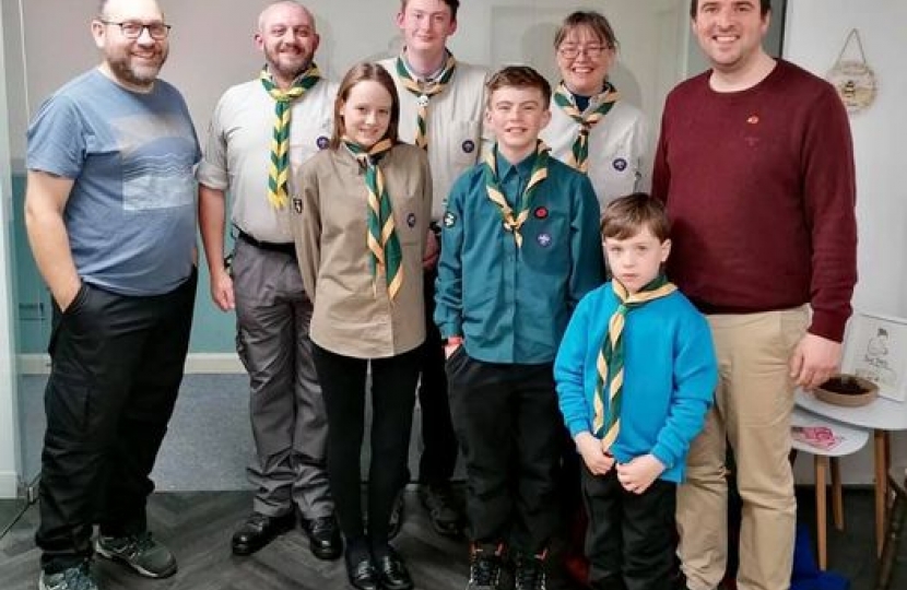 Richard and local scouts and leaders
