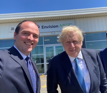 Richard Holden MP with the PM in Sunderland