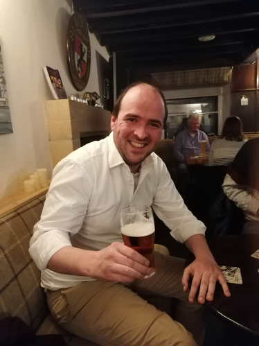 Richard Holden MP Drinks Beer